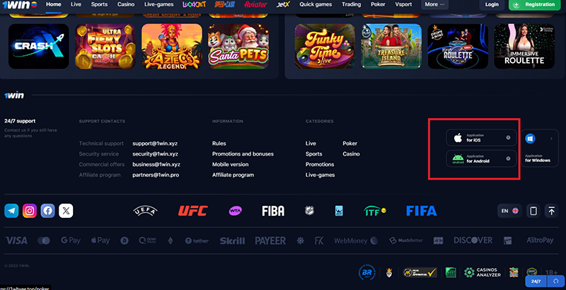 App de 1win TVBet