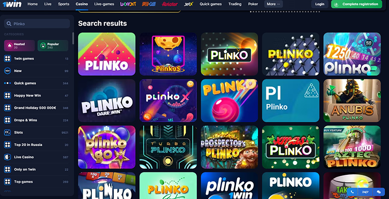 1win Plinko Apuestas